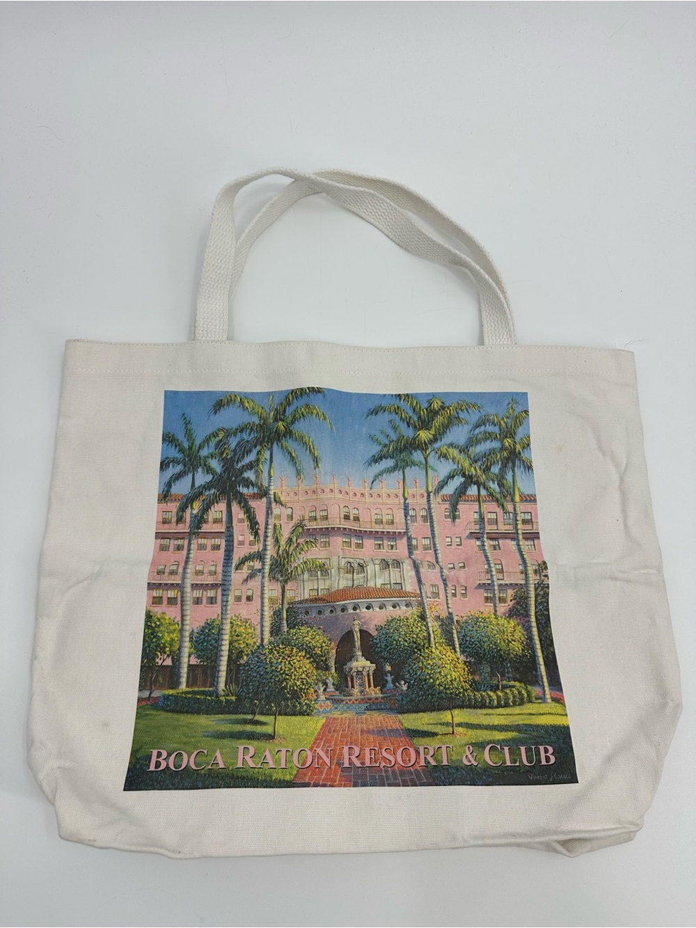 Cream Boca Raton Resort & Club Graphic Tote